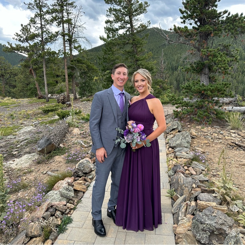 Azazie Purple One-Shoulder Bridesmaid Dress